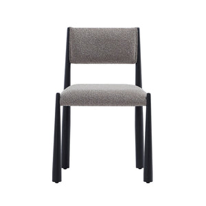 English Elm Side Chair Set of 2 Boucle Upholstered Mid Century Metal Frame Accent Seating Mushroom B365P504267