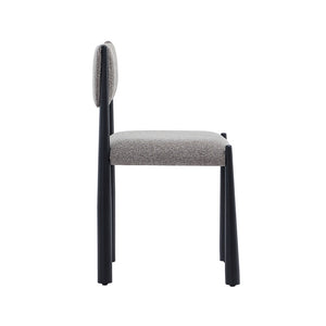 English Elm Side Chair Set of 2 Boucle Upholstered Mid Century Metal Frame Accent Seating Mushroom B365P504267