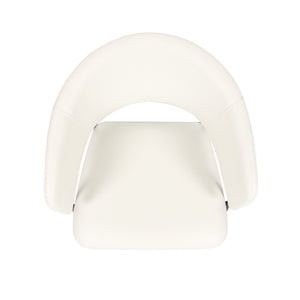 English Elm Armchair Set of 2 Sculptural Vegan Leather Wraparound Seat for Modern Living Rooms Ivory B365P504273
