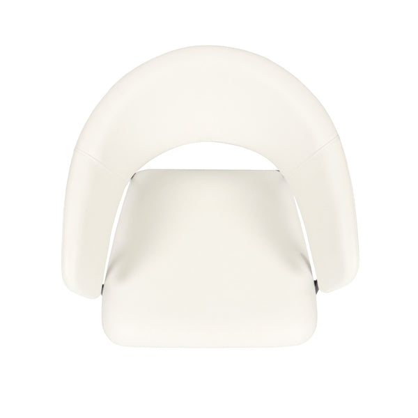 English Elm Armchair Set of 2 Sculptural Vegan Leather Wraparound Seat for Modern Living Rooms Ivory B365P504273