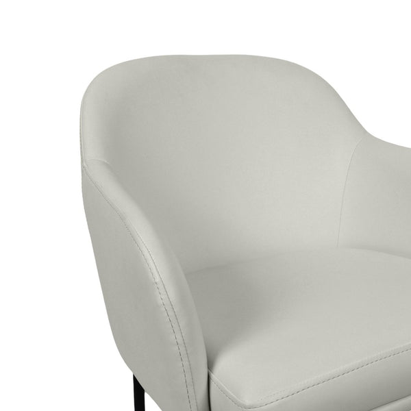 English Elm Armchair Set of 2 Vegan Leather Mid-century Accent Chairs with Tapered Metal Legs Stone Gray B365P504280