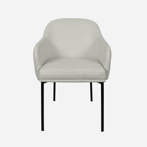 English Elm Armchair Set of 2 Vegan Leather Mid-century Accent Chairs with Tapered Metal Legs Stone Gray B365P504280
