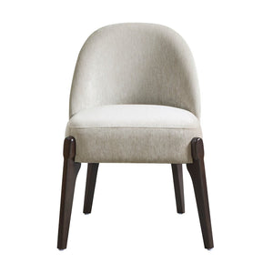 English Elm Side Chairs Set of 2 Chenille Upholstered Beech Wood Frame Coil Spring Dining Seat Taupe B365P504290