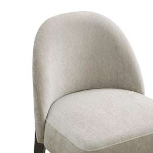 English Elm Side Chairs Set of 2 Chenille Upholstered Beech Wood Frame Coil Spring Dining Seat Taupe B365P504290