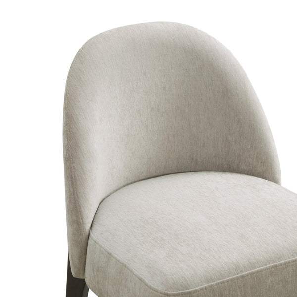 English Elm Side Chairs Set of 2 Chenille Upholstered Beech Wood Frame Coil Spring Dining Seat Taupe B365P504290
