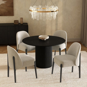 English Elm Side Chairs Set of 2 Chenille Upholstered Beech Wood Frame Coil Spring Dining Seat Taupe B365P504290