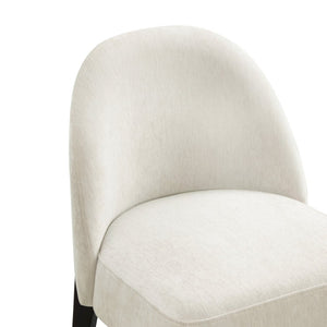 English Elm Side Chairs Set of 2 Chenille Upholstered Beech Wood Frame Coil Spring Dining Seat Cream B365P504291