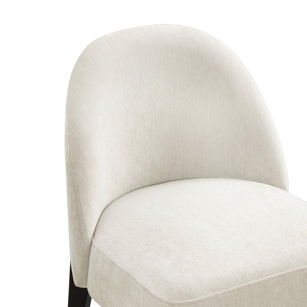 English Elm Side Chairs Set of 2 Chenille Upholstered Beech Wood Frame Coil Spring Dining Seat Cream B365P504291