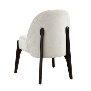 English Elm Side Chairs Set of 2 Chenille Upholstered Beech Wood Frame Coil Spring Dining Seat Cream B365P504291