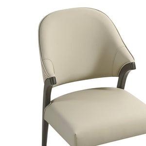 English Elm Side Chairs Set of 2 Upholstered Curved Back with Gold Tip Legs for Dining Rooms Stone Gray B365P504294