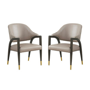 English Elm Side Chair Barrel Silhouette Woven Fabric Upholstered Sculptural Accent for Dining or Reading Taupe B365P504295