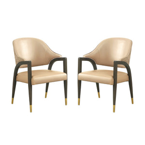 English Elm Side Chair Barrel Silhouette Woven Fabric Upholstered Sculptural Accent for Dining or Reading Tan B365P504296