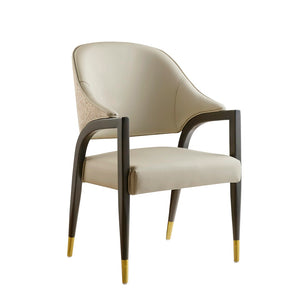 English Elm Side Chair Barrel Silhouette Woven Fabric Upholstered Sculptural Accent for Dining or Reading Stone Gray B365P504297