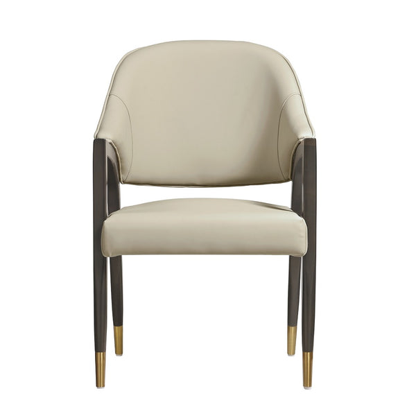 English Elm Side Chair Barrel Silhouette Woven Fabric Upholstered Sculptural Accent for Dining or Reading Stone Gray B365P504297