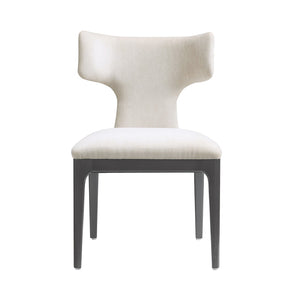 English Elm Side Chairs Set of Two Wingback Chenille Upholstered Beech Wood Living Room Accent Cream B365P504304