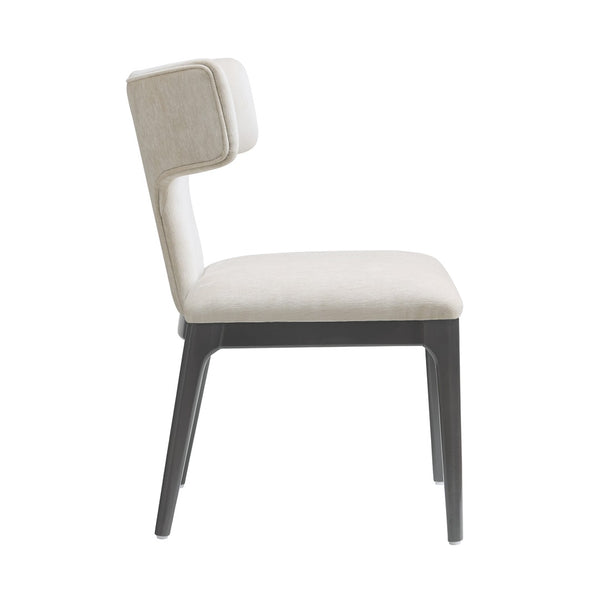 English Elm Side Chairs Set of Two Wingback Chenille Upholstered Beech Wood Living Room Accent Cream B365P504304