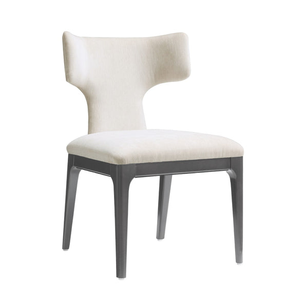 English Elm Side Chairs Set of Two Wingback Chenille Upholstered Beech Wood Living Room Accent Cream B365P504304