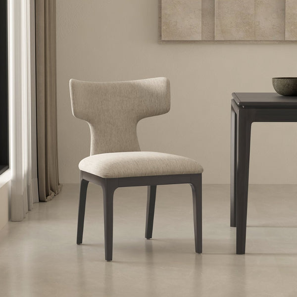 English Elm Side Chairs Set of Two Wingback Chenille Upholstered Beech Wood Living Room Accent Taupe B365P504305