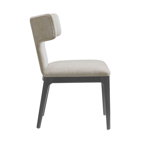 English Elm Side Chairs Set of Two Wingback Chenille Upholstered Beech Wood Living Room Accent Taupe B365P504305