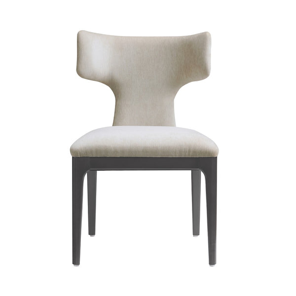 English Elm Side Chairs Set of Two Wingback Chenille Upholstered Beech Wood Living Room Accent Taupe B365P504305