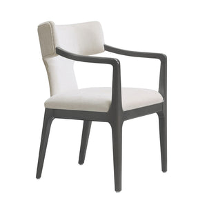 English Elm Armchair Sculptural Chenille Accent Chair with Curved Back and Open Cutout Sides Cream B365P504306