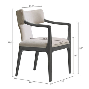 English Elm Armchair Sculptural Chenille Accent Chair with Curved Back and Open Cutout Sides Taupe B365P504307