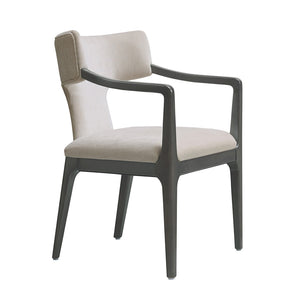 English Elm Armchair Sculptural Chenille Accent Chair with Curved Back and Open Cutout Sides Taupe B365P504307