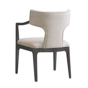 English Elm Armchair Sculptural Chenille Accent Chair with Curved Back and Open Cutout Sides Taupe B365P504307