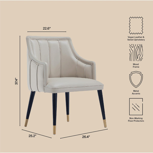 English Elm Armchair with Channel Tufted Back Velvet Upholstery and Tapered Elm Legs for Modern Interiors Light Gray B365P504310