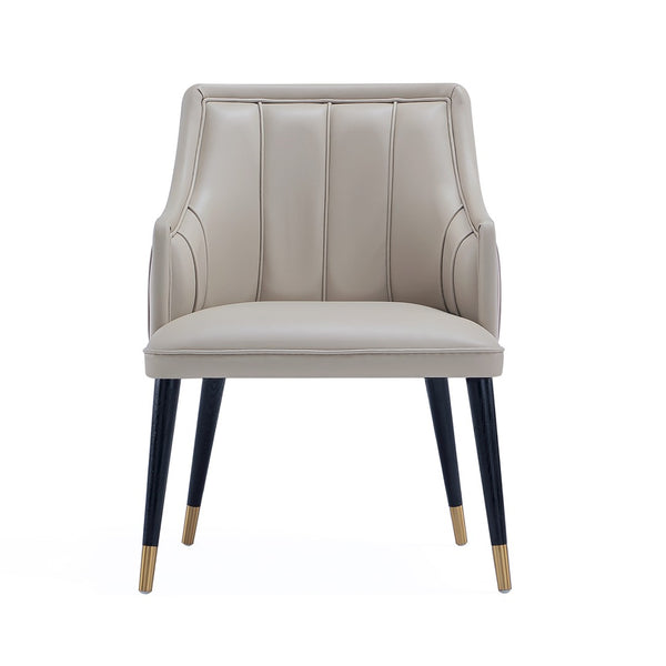 English Elm Armchair with Channel Tufted Back Velvet Upholstery and Tapered Elm Legs for Modern Interiors Light Gray B365P504310