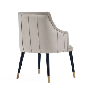 English Elm Armchair with Channel Tufted Back Velvet Upholstery and Tapered Elm Legs for Modern Interiors Light Gray B365P504310