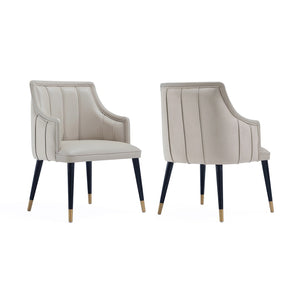 English Elm Armchair with Channel Tufted Back Velvet Upholstery and Tapered Elm Legs for Modern Interiors Light Gray B365P504310