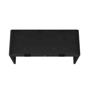 English Elm Office Desk with Two Storage Drawers Matte Finish Rounded Corners for Modern Home Study Black B365P504311