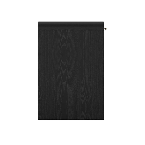 English Elm Office Desk with Two Storage Drawers Matte Finish Rounded Corners for Modern Home Study Black and Gold B365P504312