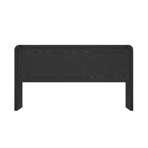 English Elm Office Desk with Two Storage Drawers Matte Finish Rounded Corners for Modern Home Study Black and Gold B365P504312