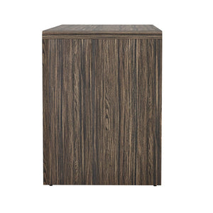 English Elm Writing Desk with Fluted Drawer Fronts Wide 60 Inch Whitewashed Wood Home Office Dark Walnut B365P504314