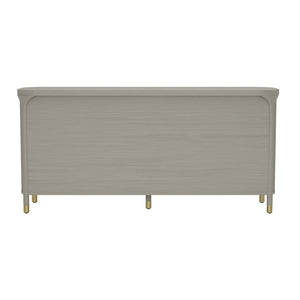 English Elm Dresser with Fluted Rubberwood Drawers Wide Low Profile Bedroom Storage Piece Grey B365P504317