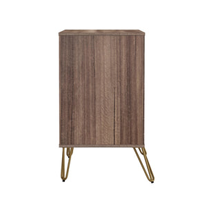 English Elm Dresser with 3 Spacious Drawers Metal Legs Minimalist Laminate Bedroom Storage Brown B365P504319