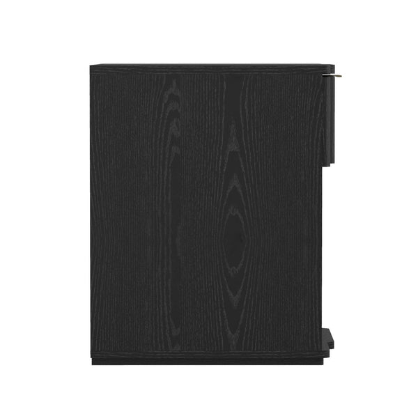 English Elm Nightstand Matte Black Modern Bedroom Accent with Flush Integrated Drawer Pull B365P504336