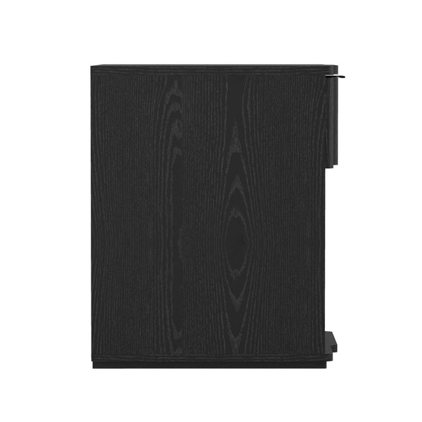 English Elm Nightstand Matte Black Single Drawer Modern Minimalist Bedroom Accent with Sleek Metal Pull B365P504339