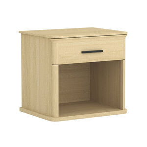 English Elm Nightstand with Open Shelf Single Drawer Modern Wood Grain Finish Bedroom Storage Oak B365P504341