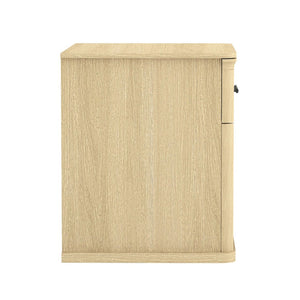 English Elm Nightstand with Open Shelf Single Drawer Modern Wood Grain Finish Bedroom Storage Oak B365P504341