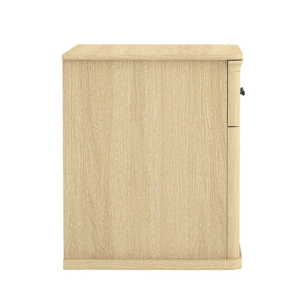 English Elm Nightstand with Open Shelf Single Drawer Modern Wood Grain Finish Bedroom Storage Oak B365P504341