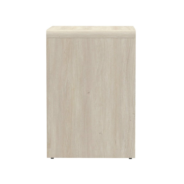 English Elm Nightstand with Fluted Drawer Front Open Shelf and Whitewashed Wood Grain Finish Oak B365P504347