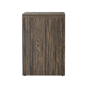 English Elm Nightstand with Fluted Drawer Front Open Shelf and Whitewashed Wood Grain Finish Dark Walnut B365P504348