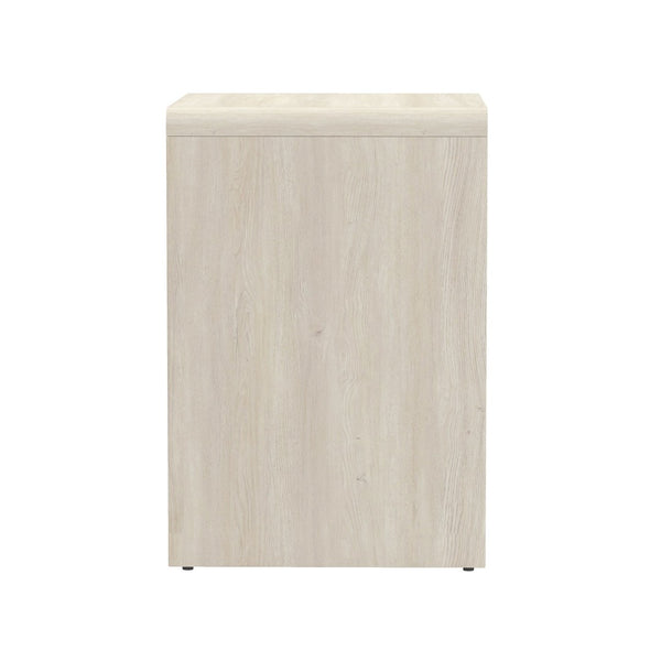 English Elm Nightstand with Fluted Drawers Whitewashed Finish Compact Bedside Table for Coastal Rooms Oak B365P504350