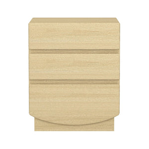 English Elm Nightstand with Three Drawers Handle-free Modern Design Warm Wood Grain Laminate Finish Oak B365P504353