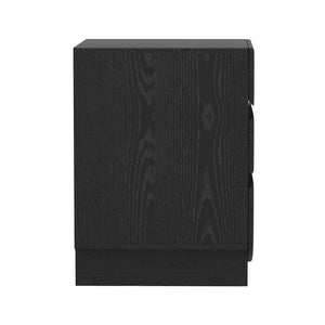 English Elm Nightstand with Three Drawers Handle-free Modern Design Warm Wood Grain Laminate Finish Black B365P504354