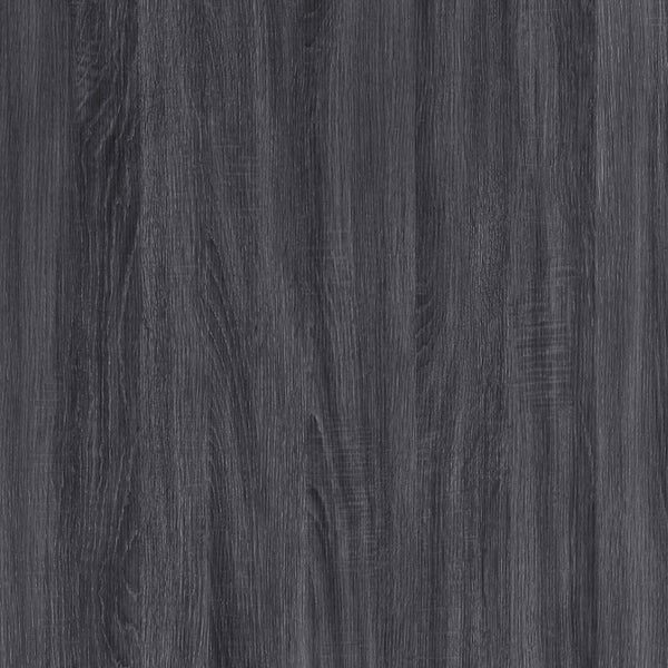 English Elm Nightstand with Two Drawers Elevated Base Minimalist Oak Laminate Bedroom Storage Charcoal Gray B365P504366