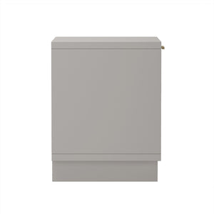 English Elm Nightstand with Fluted Drawer Open Shelf and Soft Close Glides for Modern Bedrooms Light Gray B365P504380